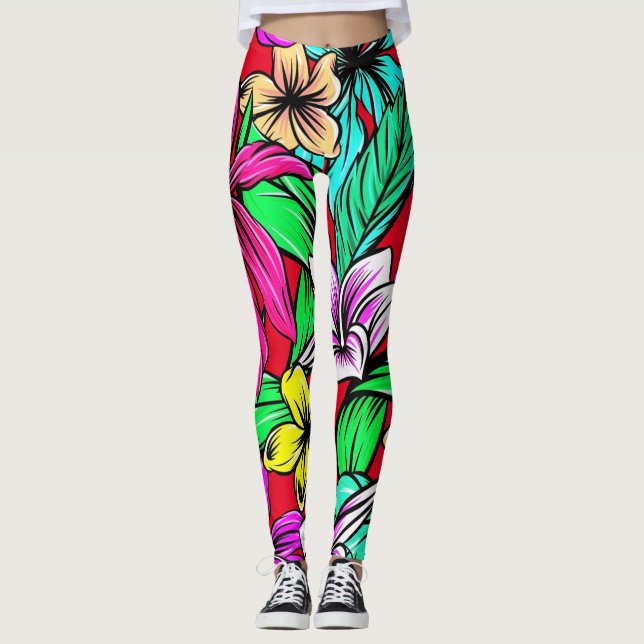 Tropical Flower Mix Thunder_Cove Leggings (Front)