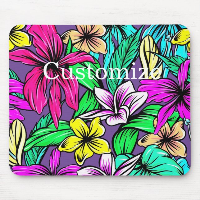 Tropical Flower Mix Thunder_Cove Mouse Mat (Front)