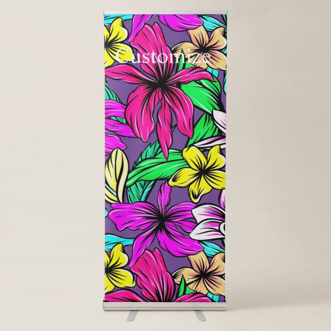 Tropical Flower Mix Thunder_Cove Retractable Banner (Front)