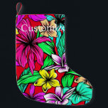 Tropical Flower Mix Thunder_Cove Small Christmas Stocking<br><div class="desc">A colourful blend of various tropical or jungle flowers to customise,  personalise by changing to your name</div>