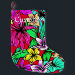 Tropical Flower Mix Thunder_Cove Small Christmas Stocking<br><div class="desc">A colourful blend of various tropical or jungle flowers to customise,  personalise by changing to your name</div>