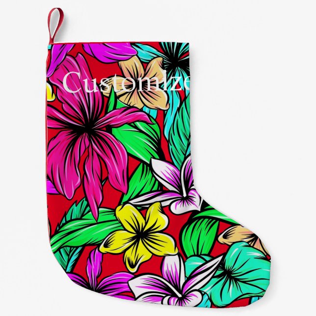 Tropical Flower Mix Thunder_Cove Small Christmas Stocking (Front)