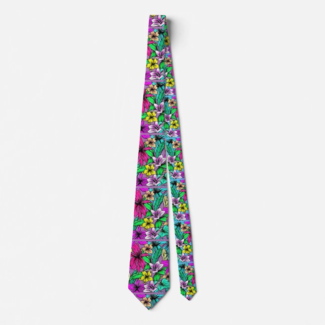 Tropical Flower Mix Thunder_Cove Tie (Front)