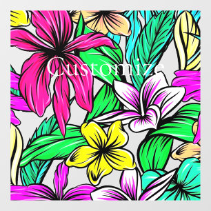 Tropical Flower Mix Thunder_Cove  Window Cling