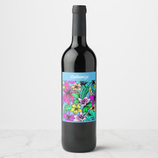 Tropical Flower Mix Thunder_Cove Wine Label (Front)