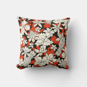 Tropical flower pattern cushion