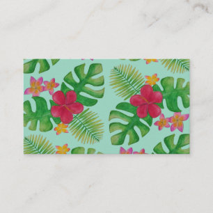 Tropical flower pattern enclosure card