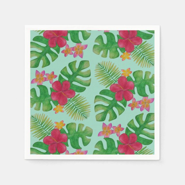 Tropical flower pattern napkin (Front)