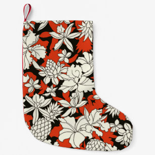 Tropical flower pattern small christmas stocking