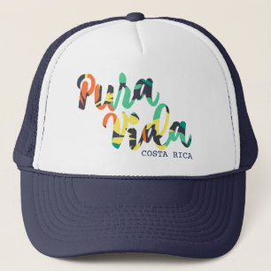 Tropical Flower "Pura Vida" Costa Rica Souvenir Trucker Hat