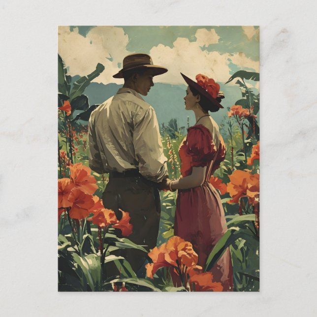 Tropical flower Romance Harmony Postcard (Front)