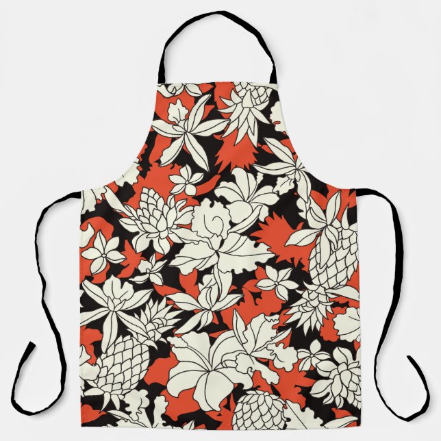 Tropical Flower Seamless Exotic Pattern Apron (Front)