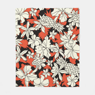 Tropical Flower Seamless Exotic Pattern Fleece Blanket