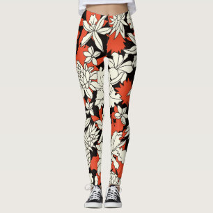 Tropical Flower Seamless Exotic Pattern Leggings