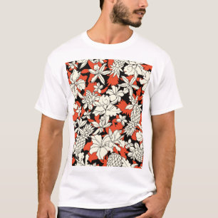 Tropical Flower Seamless Exotic Pattern T-Shirt