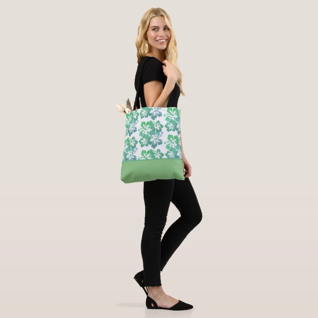 Tropical Flower Tote Bag (On Model)