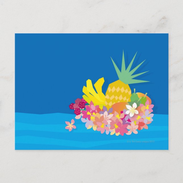 Tropical Flower Waves Postcard (Front)