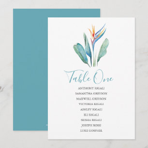 Tropical Flower Wedding Seating Chart Invitation