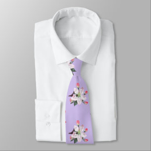 Tropical Flower With Bee Pattern Tie