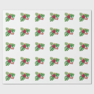Tropical flower wrapping paper