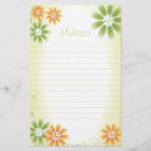 Tropical Flowers 5.5" x 8.5" Stationery
