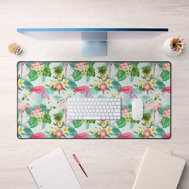 Tropical Flowers And Birds Desk Mat (Office 1)