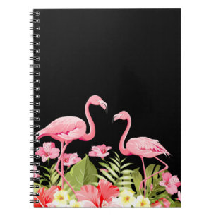 Tropical Flowers and Flamingos Design Notebook