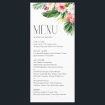 Tropical Flowers and Greenery Summer Wedding Menu<br><div class="desc">Customisable lemon wedding menu card.  It features watercolour illustrations of palm leaves,  banana leaves,  hibiscus,  plumeria and other tropical plants. Personalise by adding date and meal choice. This tropical menu card is perfect for summer weddings,  baby showers,  bridal showers,  birthdays,  and more.</div>