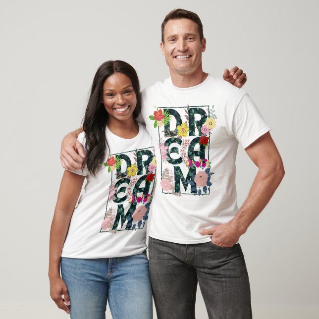 tropical Flowers and greenery typography T-Shirt (Unisex)