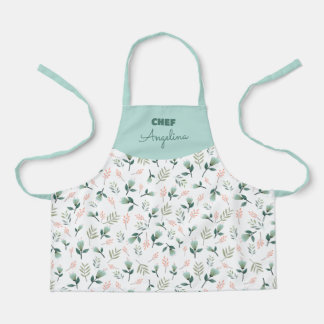 Tropical flowers and leaves apron