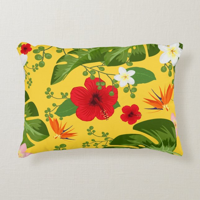 Tropical Flowers Background 10 Decorative Cushion (Front)