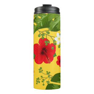 Tropical Flowers Background 10 Thermal Tumbler