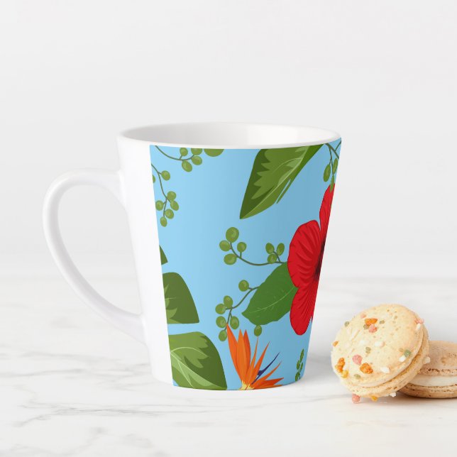 Tropical Flowers Background 12 Latte Mug (In Situ)