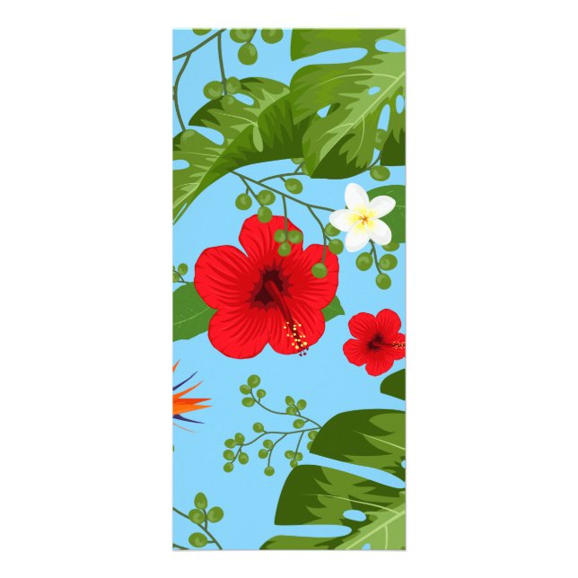 Tropical Flowers Background 12 Rack Card (Front)