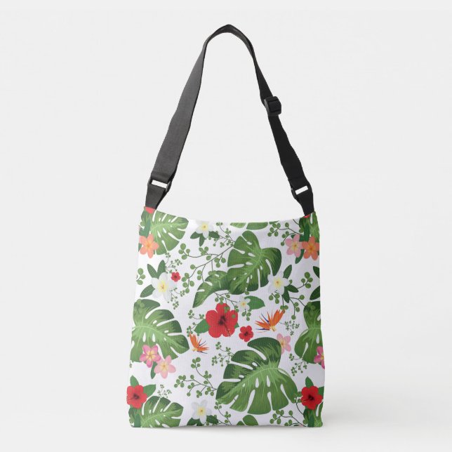Tropical Flowers Background 2 Crossbody Bag (Front)