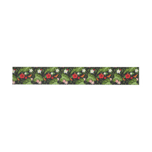 Tropical Flowers Background 3 Wrap Around Label