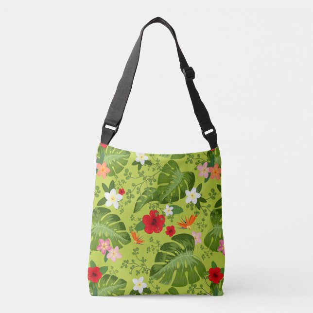 Tropical Flowers Background 5 Crossbody Bag (Front)