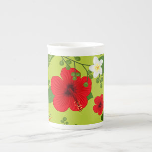 Tropical Flowers Background 6 Bone China Mug
