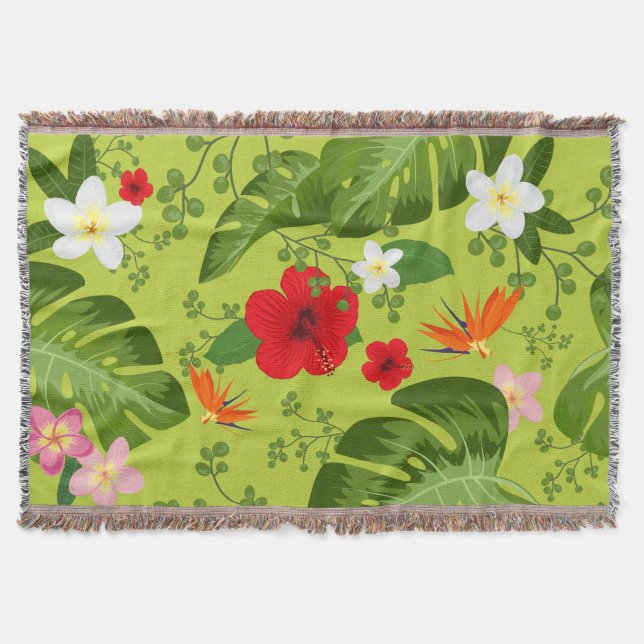 Tropical Flowers Background 6 Throw Blanket (Front)