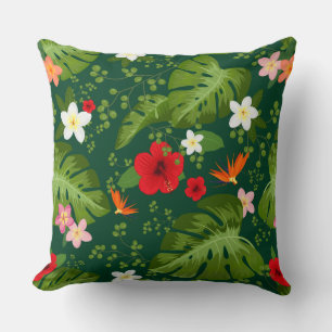 Tropical Flowers Background 7 Cushion