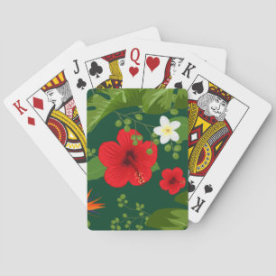 Tropical Flowers Background 8 Playing Cards