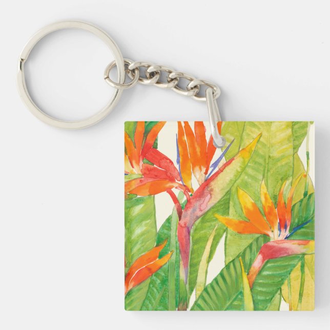 Tropical Flowers | Bird of Paradise Key Ring (Front)