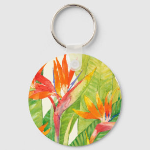 Tropical Flowers   Bird of Paradise Key Ring