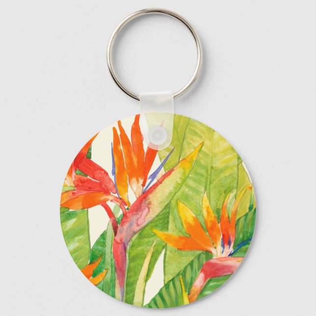 Tropical Flowers | Bird of Paradise Key Ring (Front)