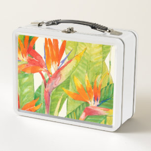 Tropical Flowers   Bird of Paradise Metal Lunch Box