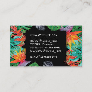 Tropical Flowers Bird of Paradise Professional Business Card