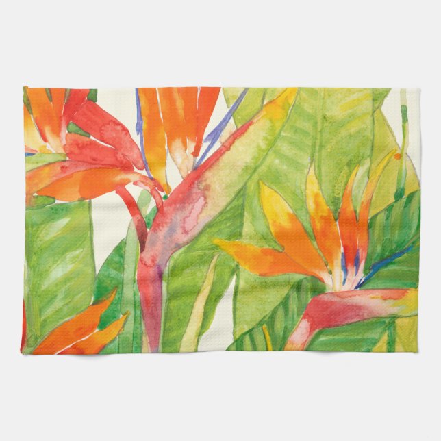 Tropical Flowers | Bird of Paradise Tea Towel (Horizontal)
