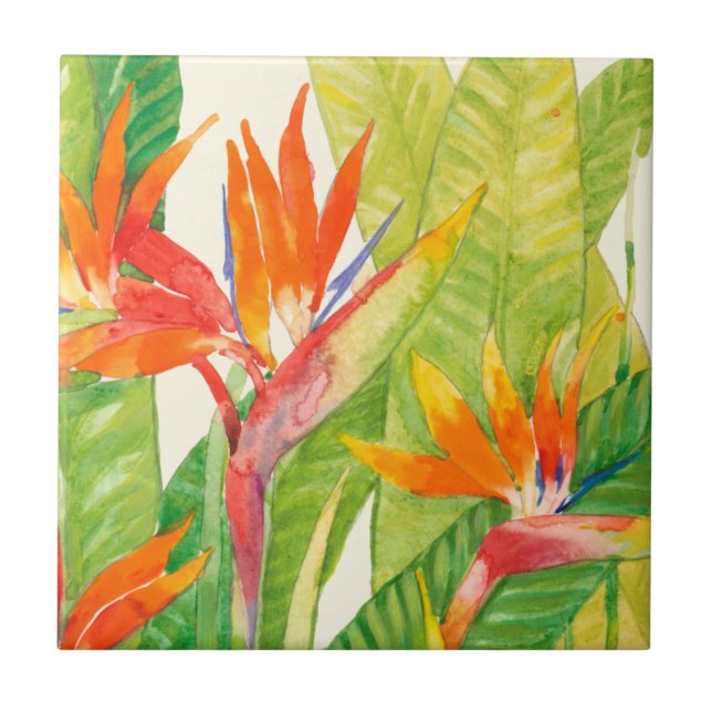 Tropical Flowers | Bird of Paradise Tile (Front)