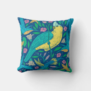 Tropical flowers & Birds Cushion