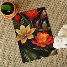 Tropical Flowers & Birds | Modern Haeckel Greeting